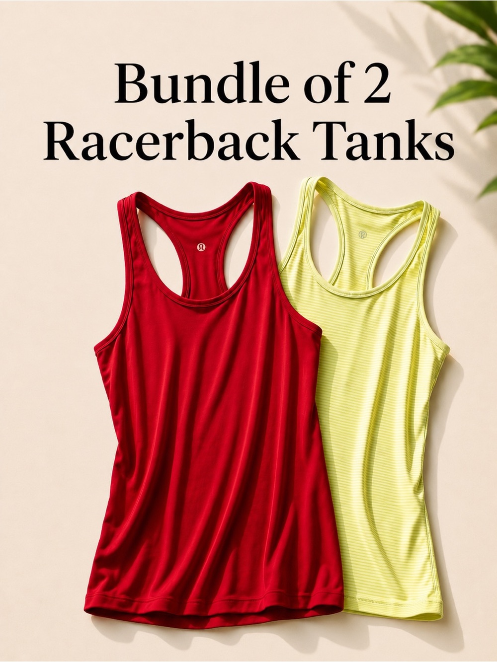**Bundle of‎ 2 lululemon athletica Vibrant Red and yellow Racerback Tank